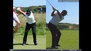 Jon Rahm golf swing  Long Iron faceon amp downtheline July 2017 [upl. by Iarahs]