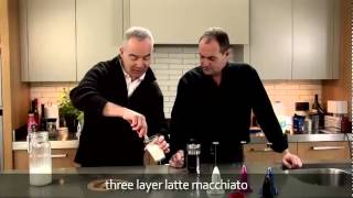 aerolatte  milk frother makes three layer caffè latte macchiato [upl. by Eixor]