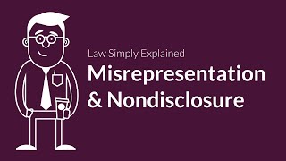 Misrepresentation and Nondisclosure  Contracts  Defenses amp Excuses [upl. by Deach]