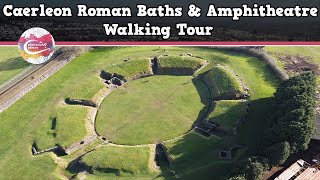 CAERLEON ROMAN BATHS amp AMPHITHEATRE WALES  Walking Tour  Pinned on Places [upl. by Deacon855]