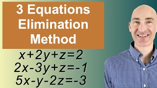 Solving Systems of 3 Equations Elimination [upl. by Pancho]