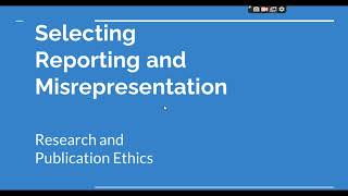 Selective Reporting and Misrepresentation of data Research and Publication ethics Phd coursework [upl. by Jacquelin]